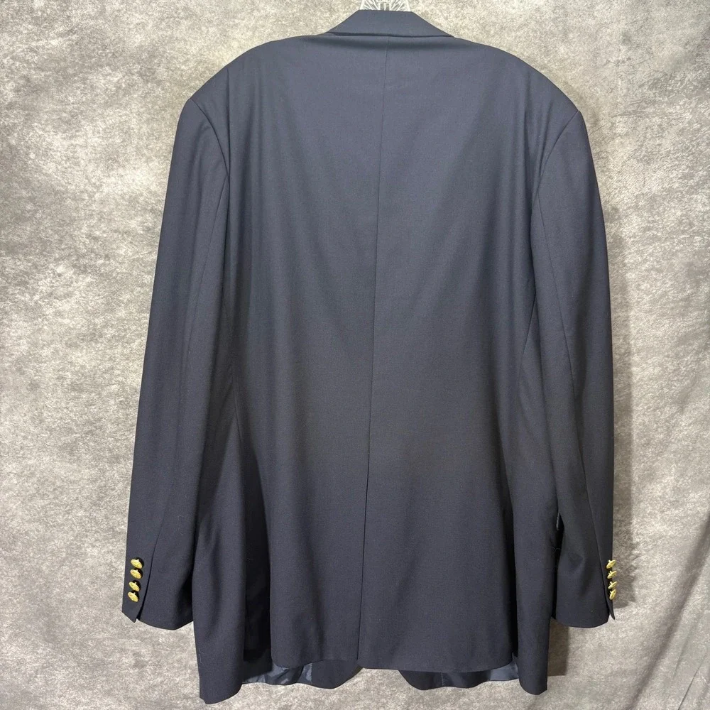 VTG Polo University Club Ralph Lauren Navy Blazer Size 46T Wool Gold Buttons